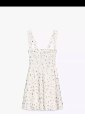 Zara White Mini Dress with Lavender Floral Print